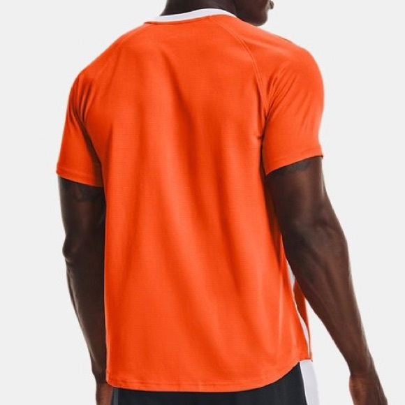 Under Armour UA Mens M Match 2.0 Jersey Heatgear Heat Gear Sports Orange White - Picture 8 of 9